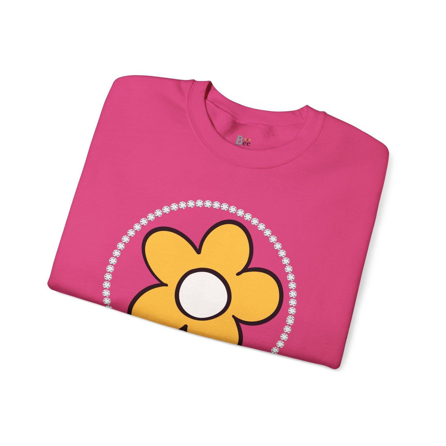 Boujee Flower Yellow White - Heavy Blend™ Light Colors Crewneck Sweatshirt