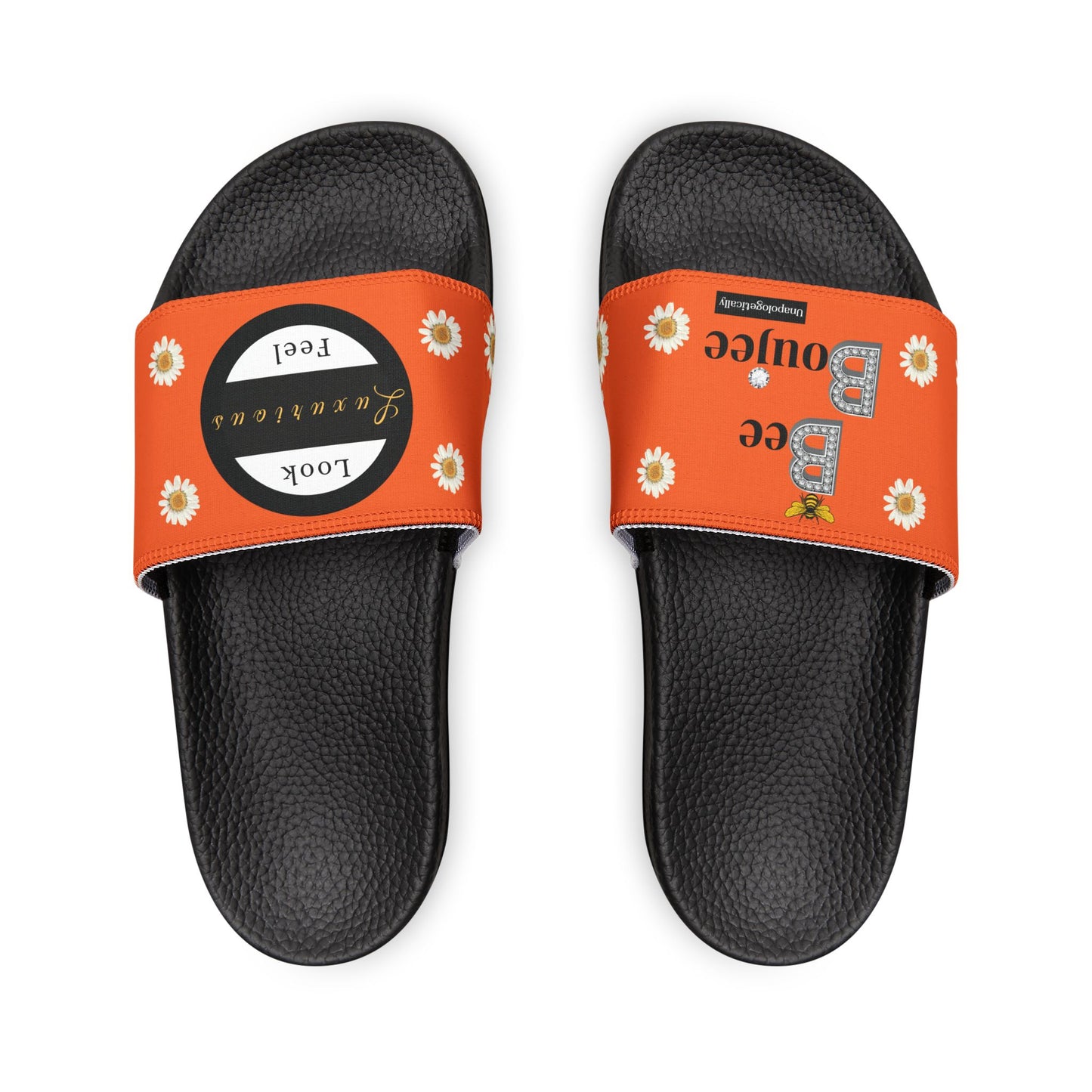 Bee Boujee - DARK ORANGE Flowers Women's Removable-Strap Sandals