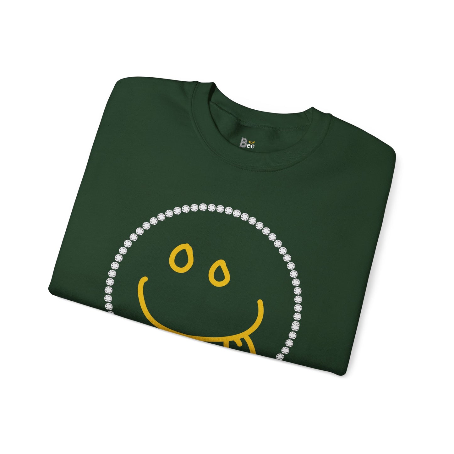 Boujee Smiley Goofy Face - Heavy Blend™ Dark Colors Crewneck Sweatshirt