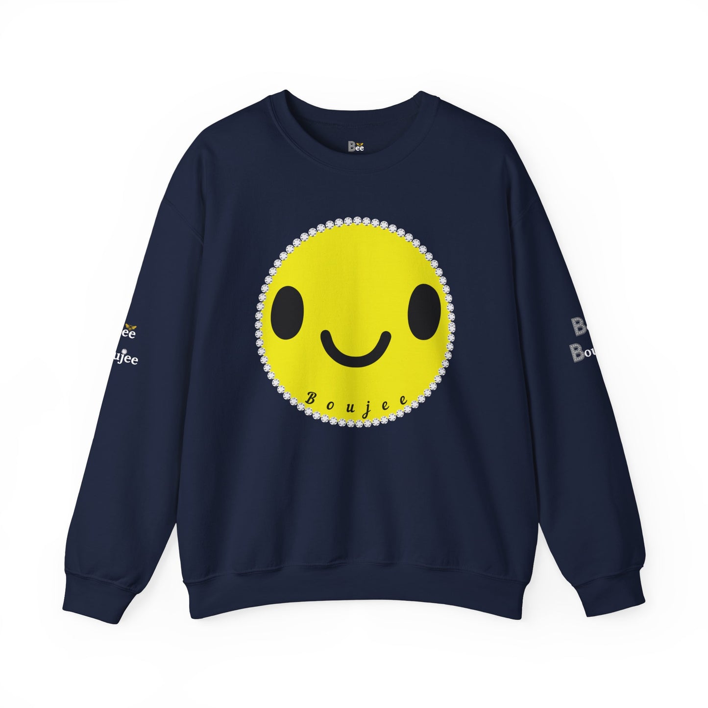 Boujee Smiley Face Yellow - Heavy Blend™ Dark Colors Crewneck Sweatshirt