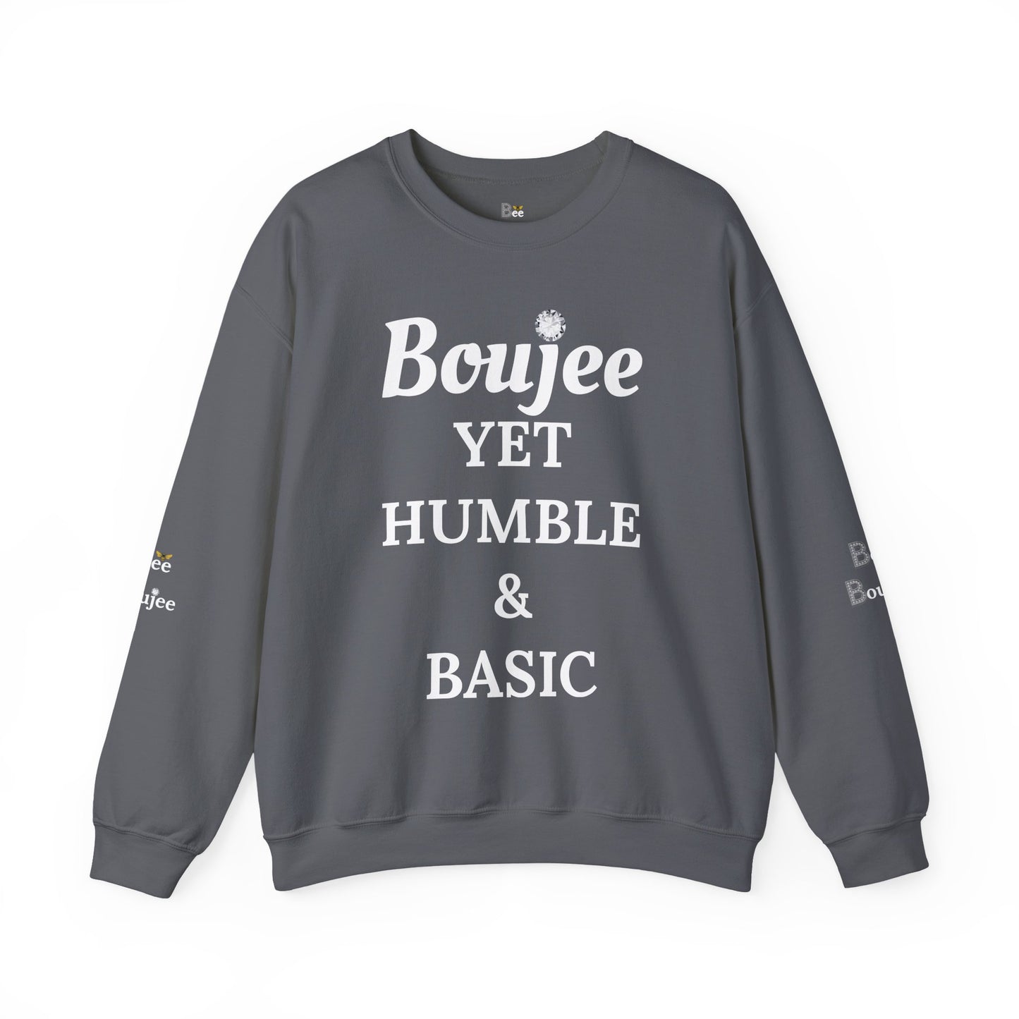 Boujee Yet Humble & Basic - Heavy Blend™ Dark Colors Crewneck Sweatshirt