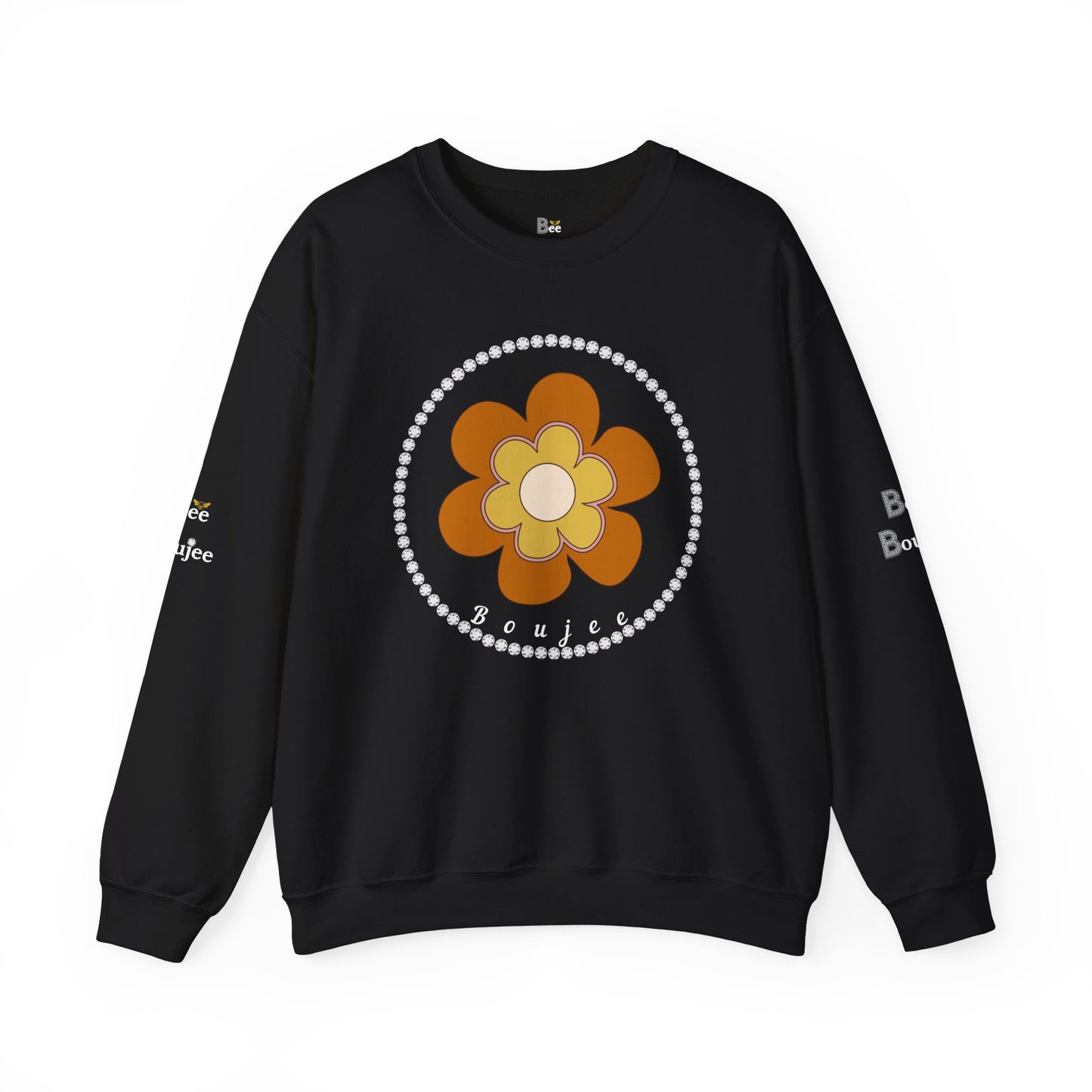 Boujee Brown Flower - Heavy Blend™ Dark Colors Crewneck Sweatshirt