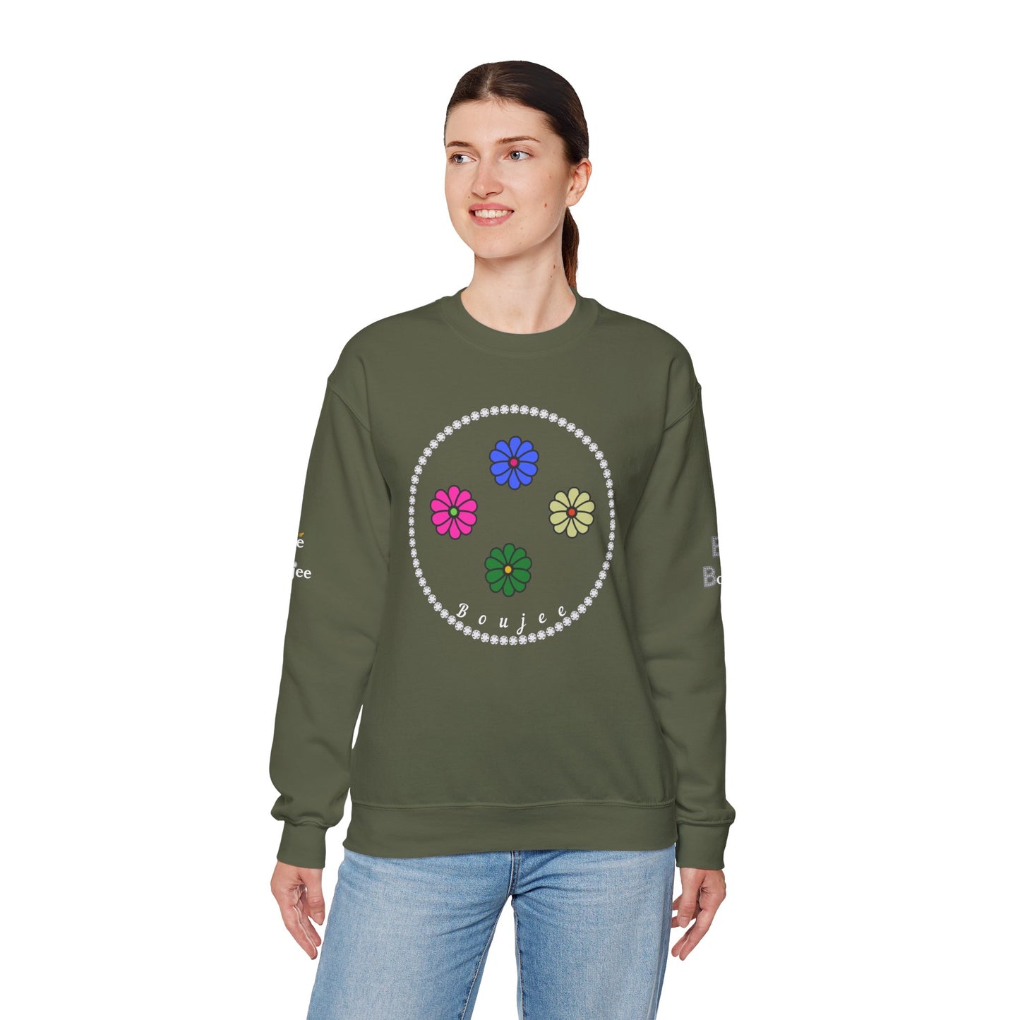 Boujee Mini Flowers - Heavy Blend™ Dark Colors Crewneck Sweatshirt