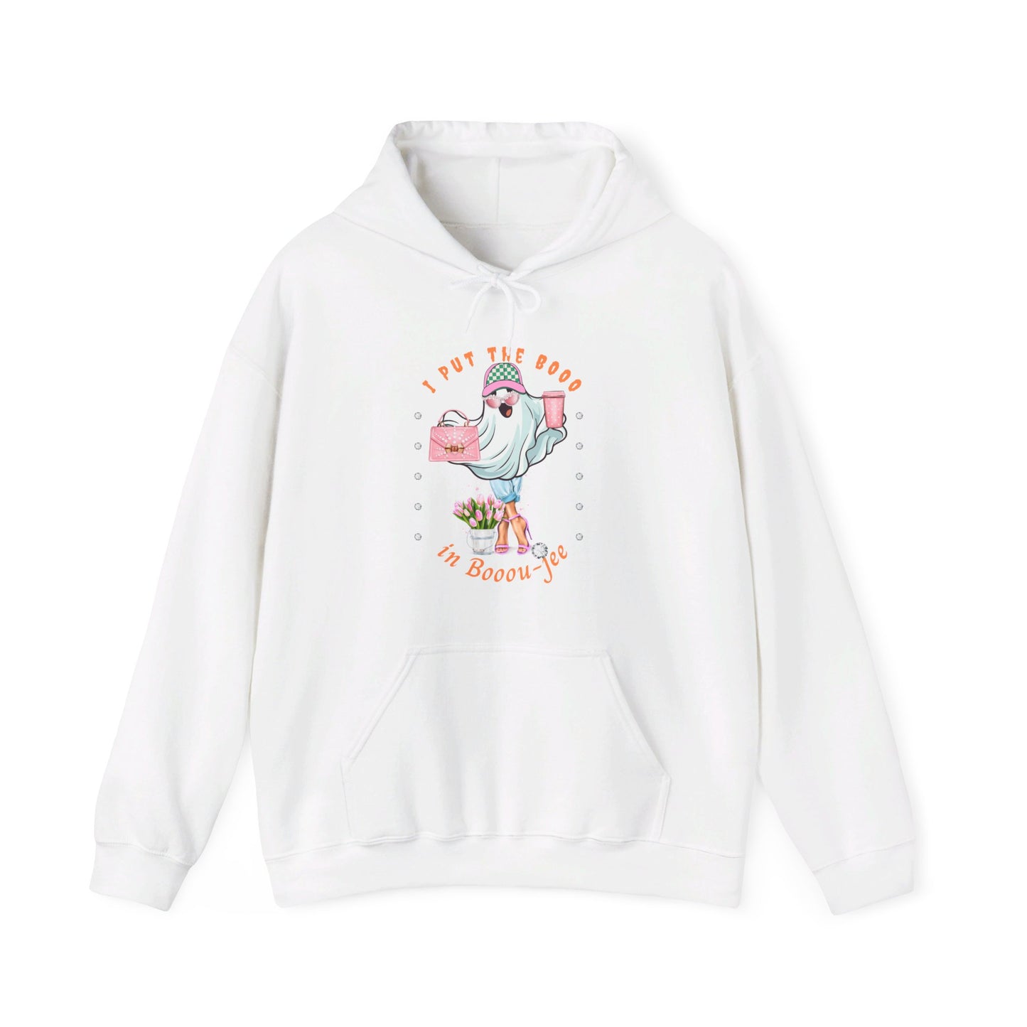 Halloween Booo in Boooujee Heavy Blend™ Hooded Sweatshirt - FAIR SKIN TONE