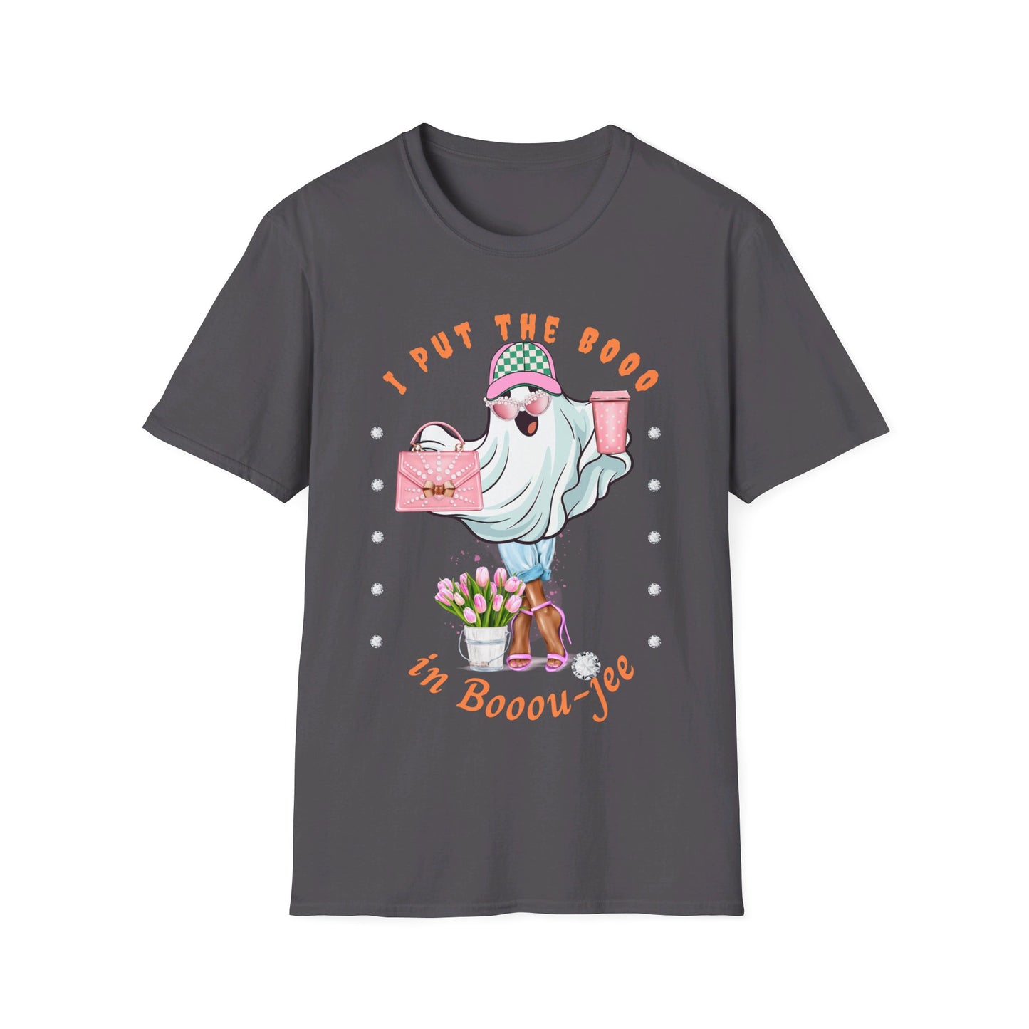 Halloween Booo in Boooujee - Softstyle T-Shirt BROWN SKIN TONE