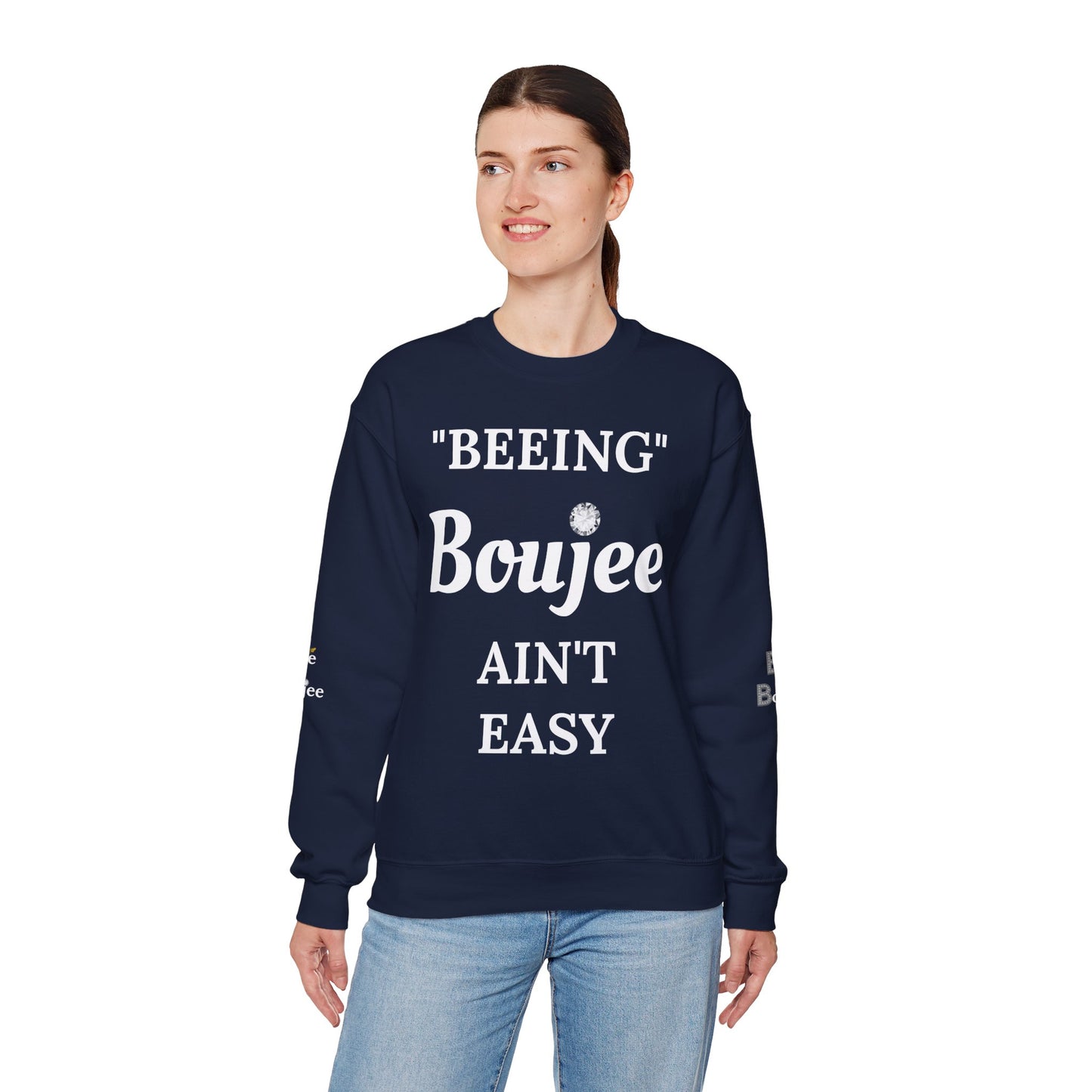 "Beeing" Boujee Ain't Easy- Heavy Blend™ Dark Colors Crewneck Sweatshirt