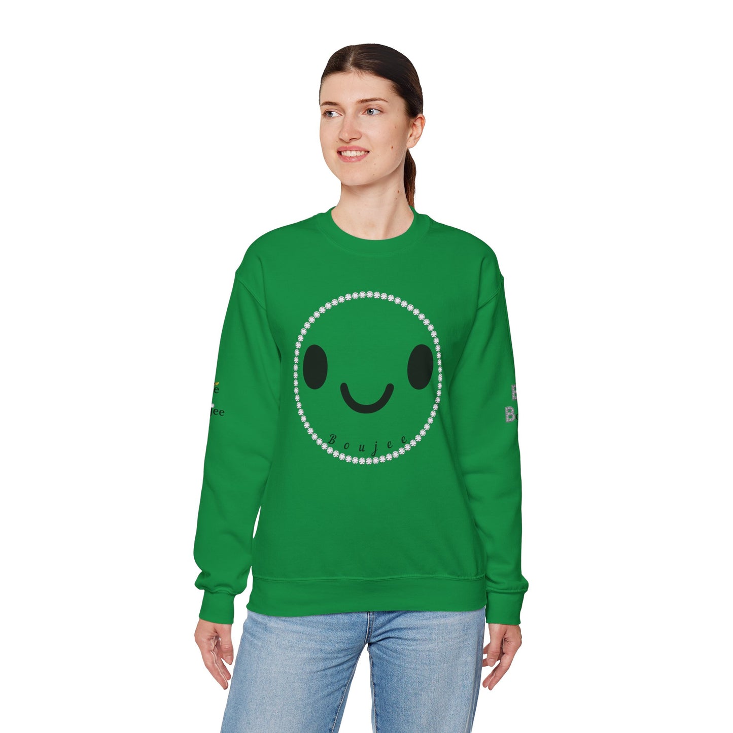 Boujee Smiley Face - Heavy Blend™ Light Colors Crewneck Sweatshirt