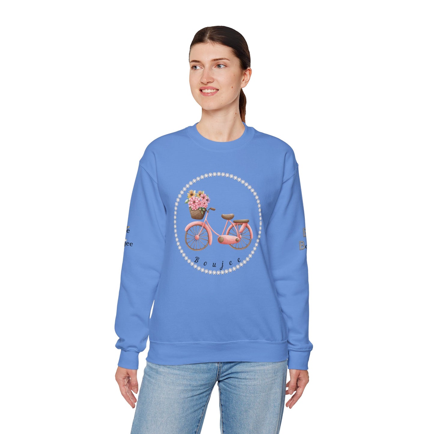 Boujee Bicycle Bouque - Heavy Blend™ Light Colors Crewneck Sweatshirt