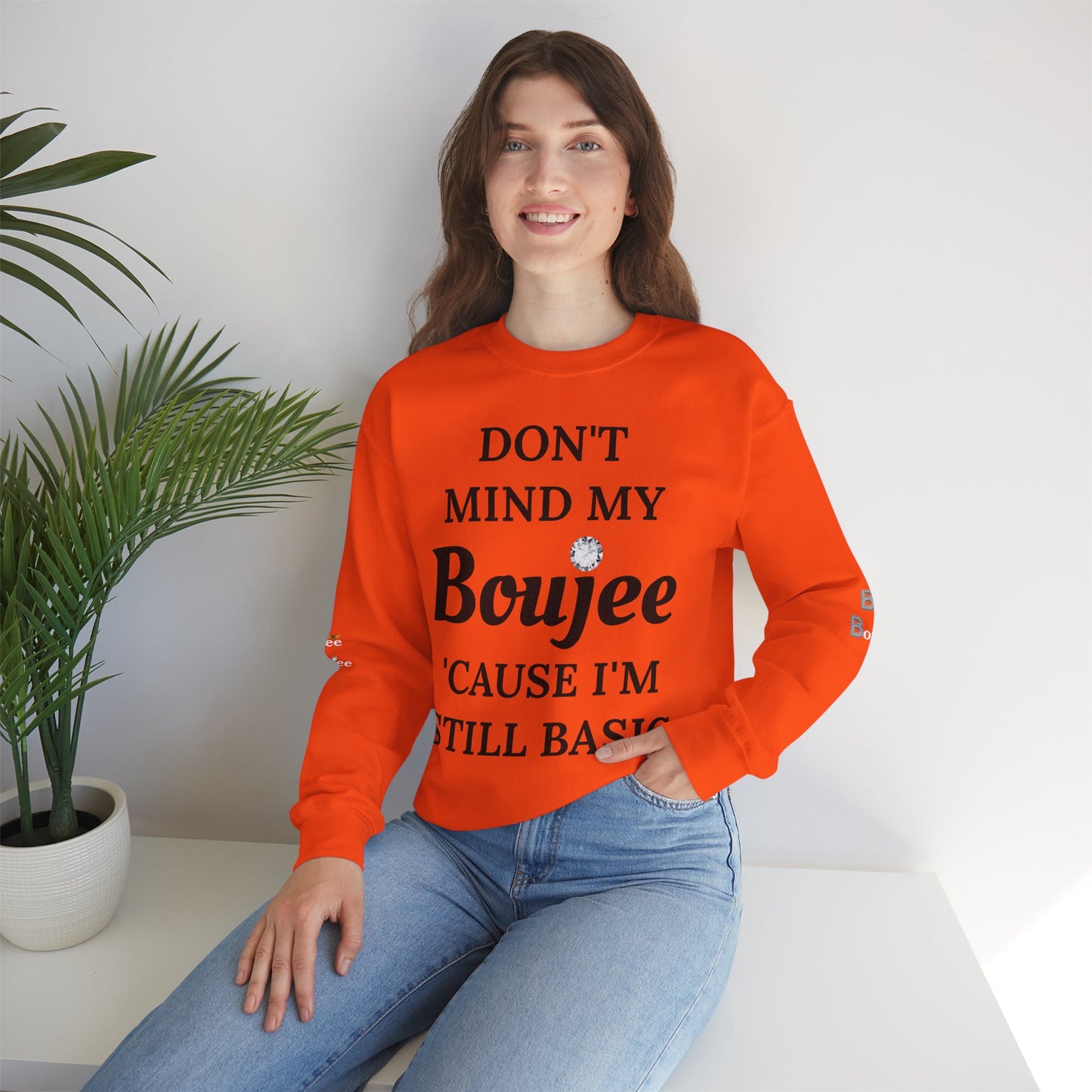 Don't Mind My Boujee 'Cause I'm Still Basic - Heavy Blend™ Light Colors Crewneck Sweatshirt