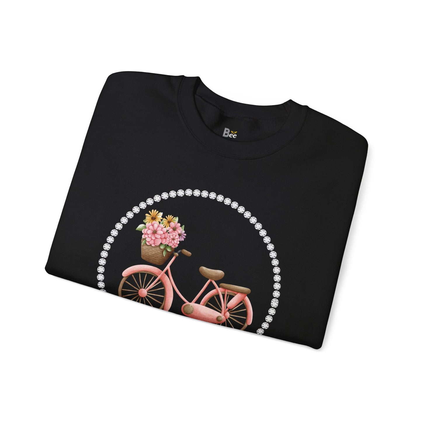 Boujee Bicycle Bouquet - Heavy Blend™ Dark Colors Crewneck Sweatshirt