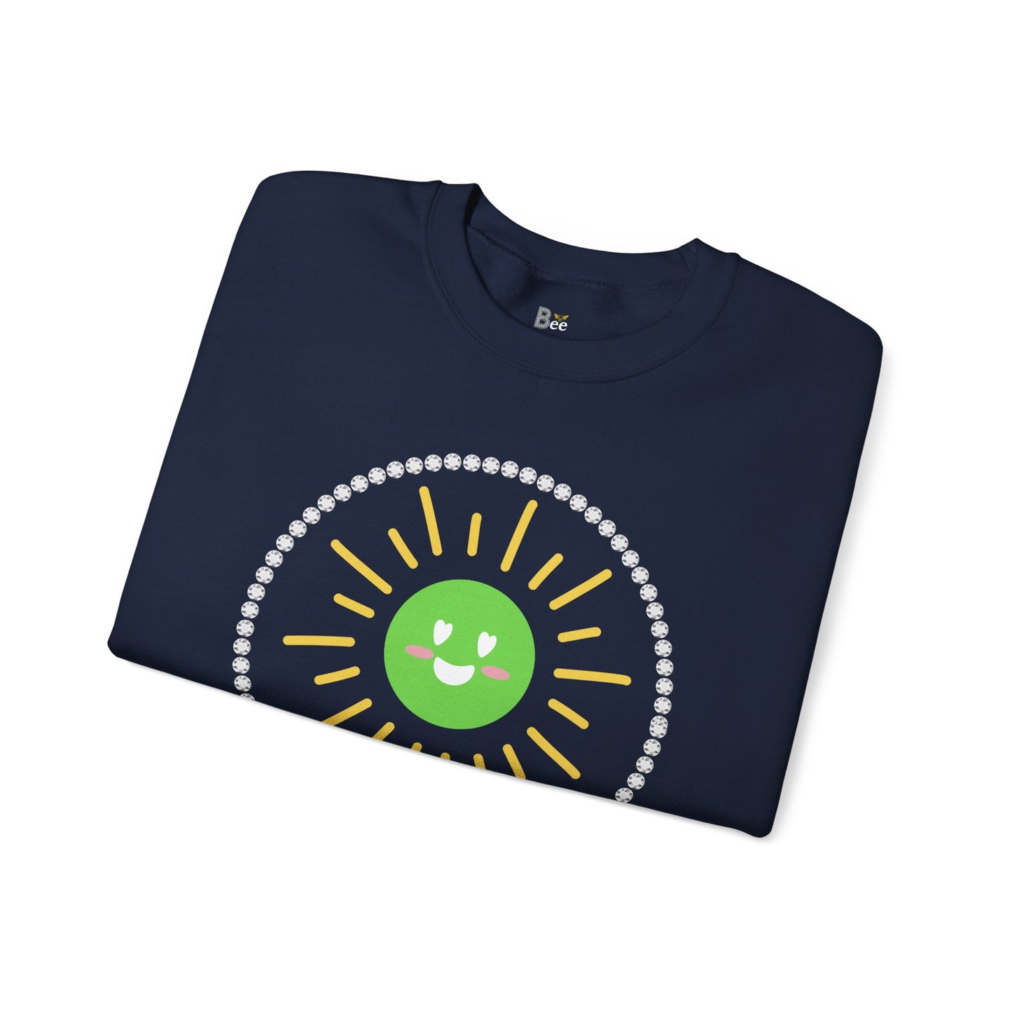 Boujee Sunshine Smiley Face Green - Heavy Blend™ Dark Colors Crewneck Sweatshirt