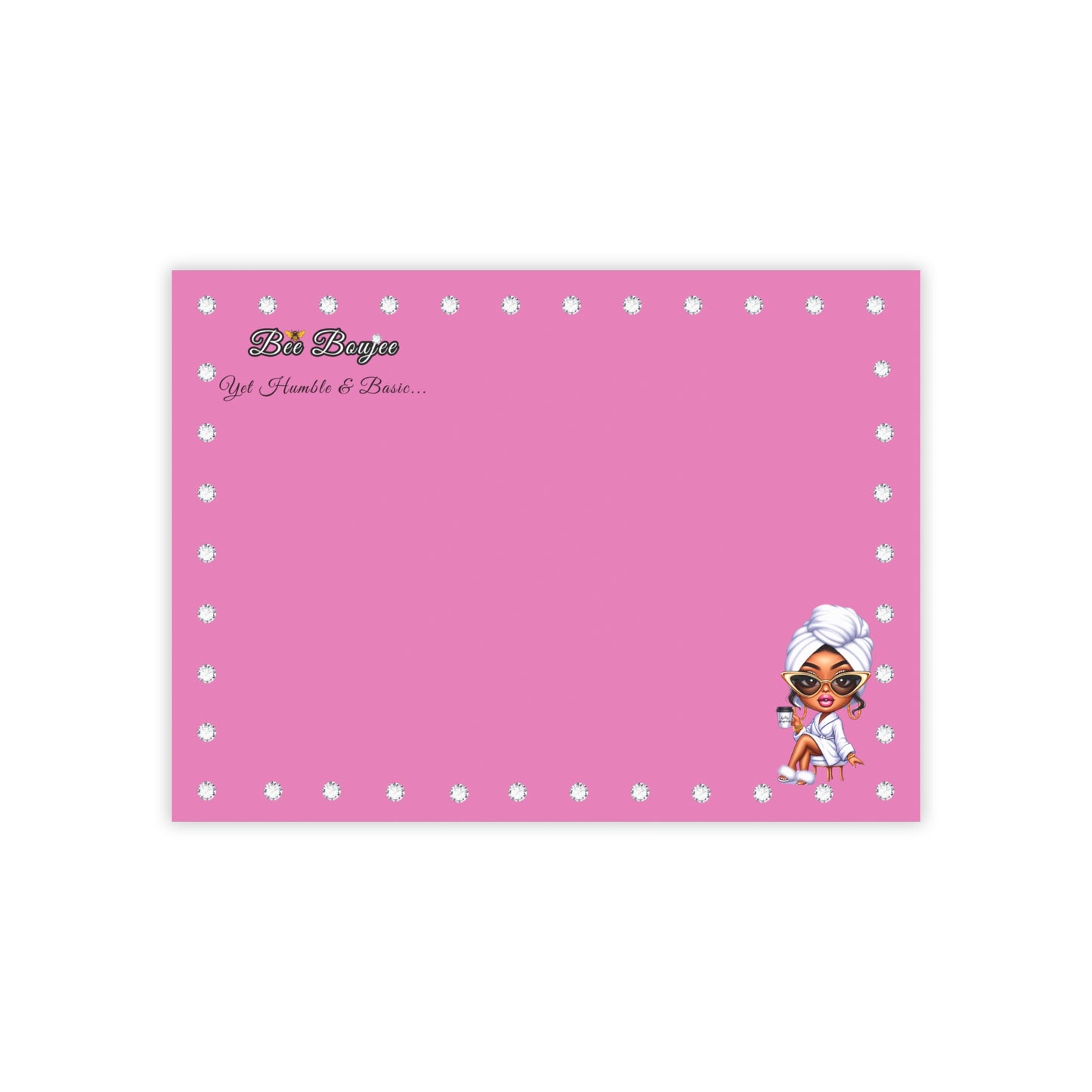 Bee Boujee DIAMONDS Spa 03 - Post-it® Note Pad PINK 8x6