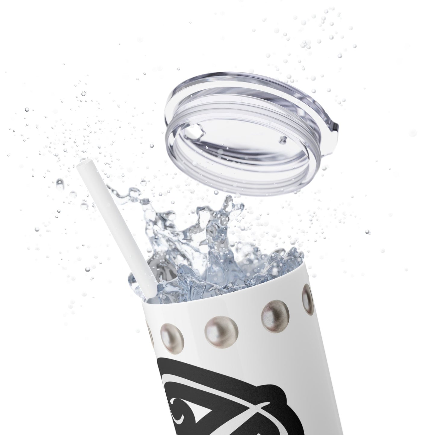 Boujee Unapologetically in PEARLS - Skinny Tumbler with Straw, 20oz