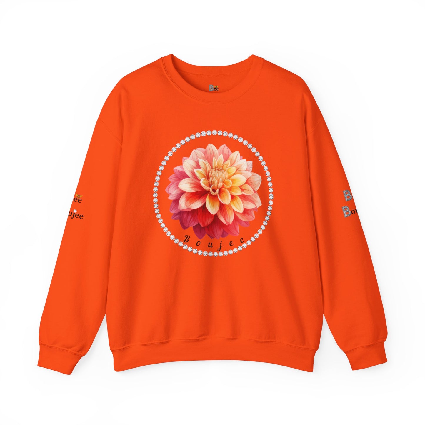 Boujee Flower Pink Yellow - Heavy Blend™ Light Colors Crewneck Sweatshirt