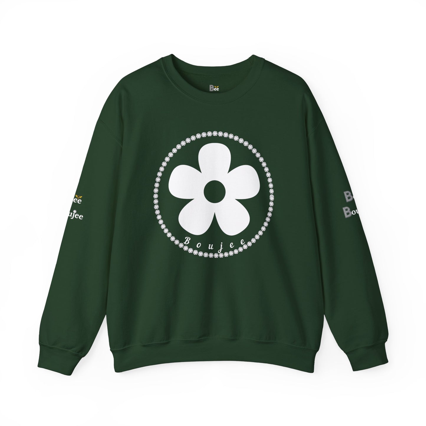 Boujee Flower White - Heavy Blend™ Dark Colors Crewneck Sweatshirt