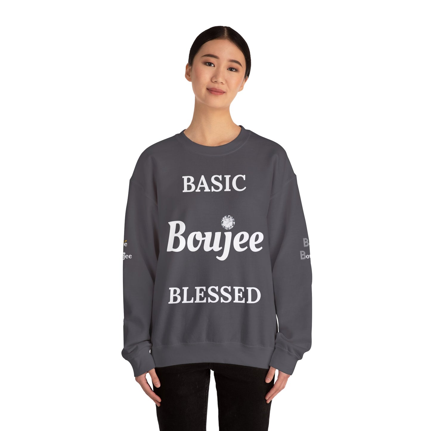 Basic Boujee Blessed - Heavy Blend™ Dark Colors Crewneck Sweatshirt