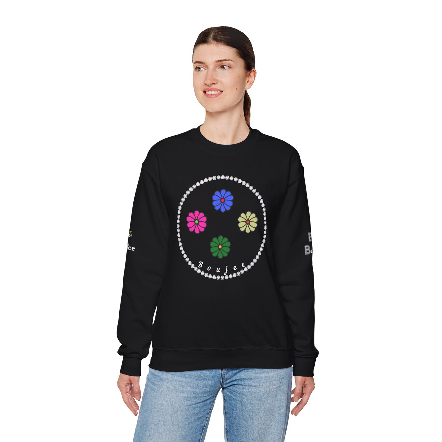 Boujee Mini Flowers - Heavy Blend™ Dark Colors Crewneck Sweatshirt