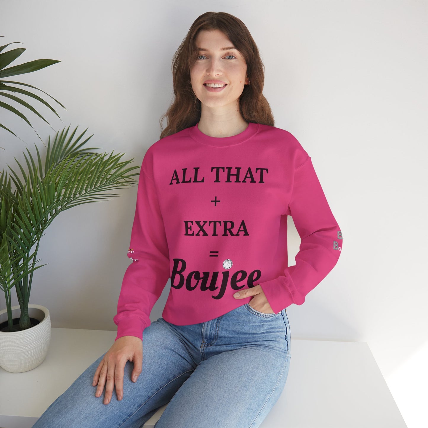 All That + Extra = Boujee - Heavy Blend™ Light Colors Crewneck Sweatshirt