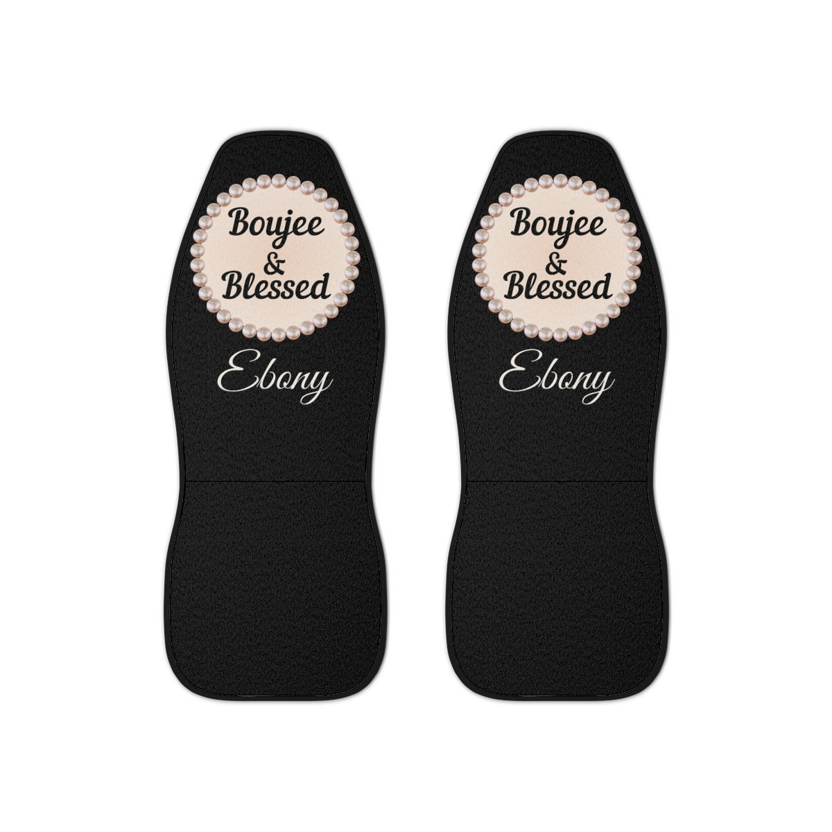 Personalized Boujee & Blessed Pearl-Emblem Car Seat Covers