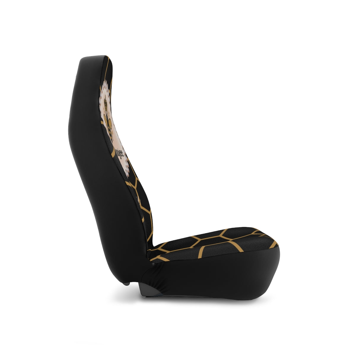 Personalized Bee Boujee Pearl-Emblem Car Seat Covers - Golden Honeycomb