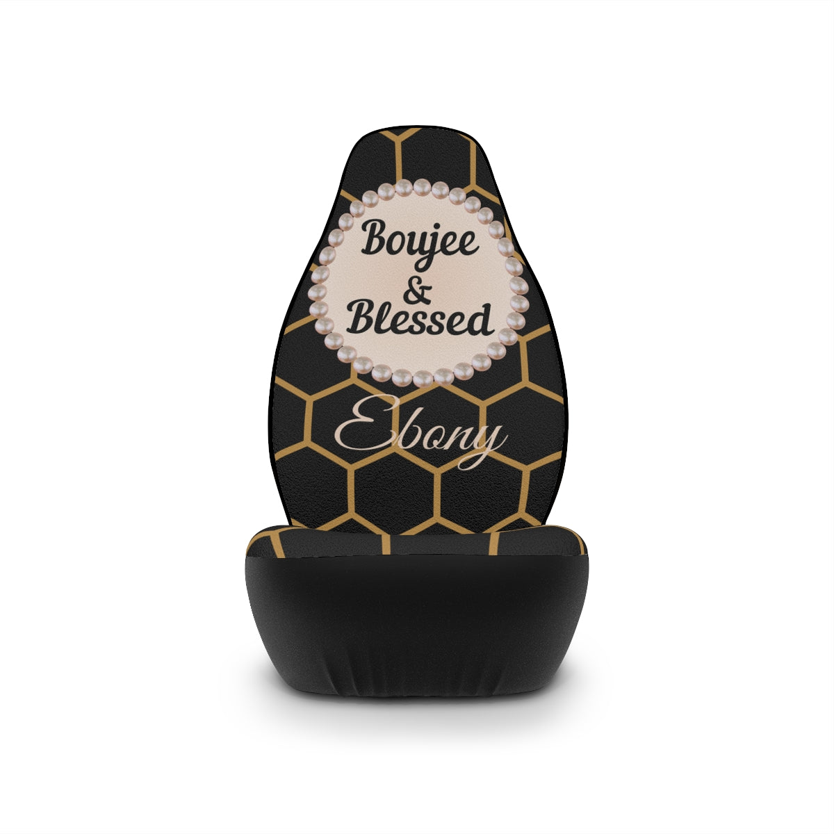 Personalized Boujee & Blessed Pearl-Emblem Car Seat Covers