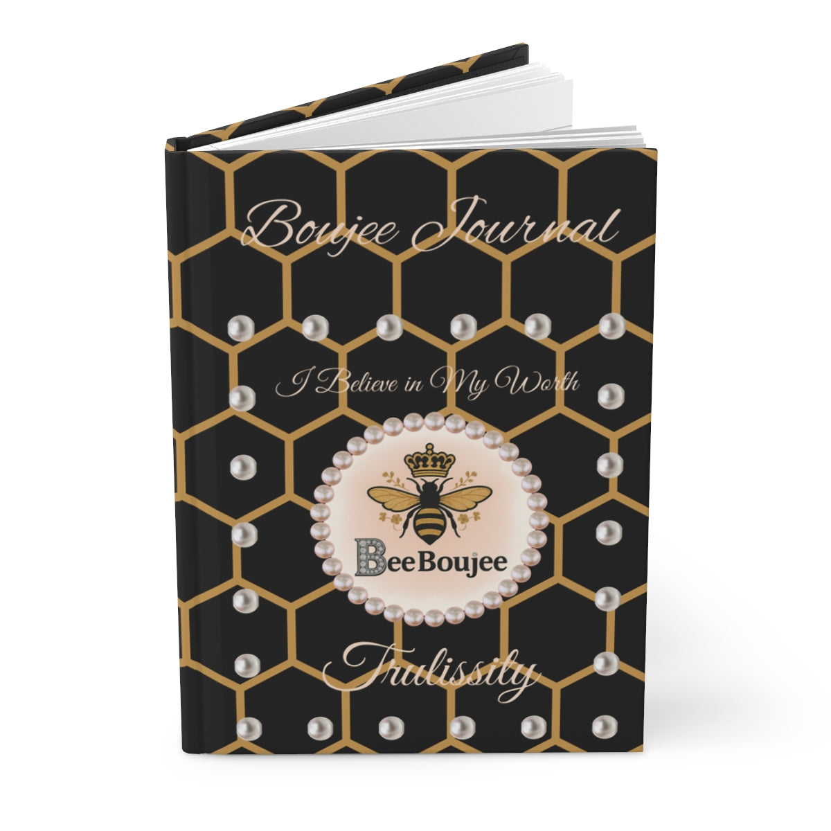 Personalized Bee Boujee Hardcover Journals (Matte & Honeycomb Editions)