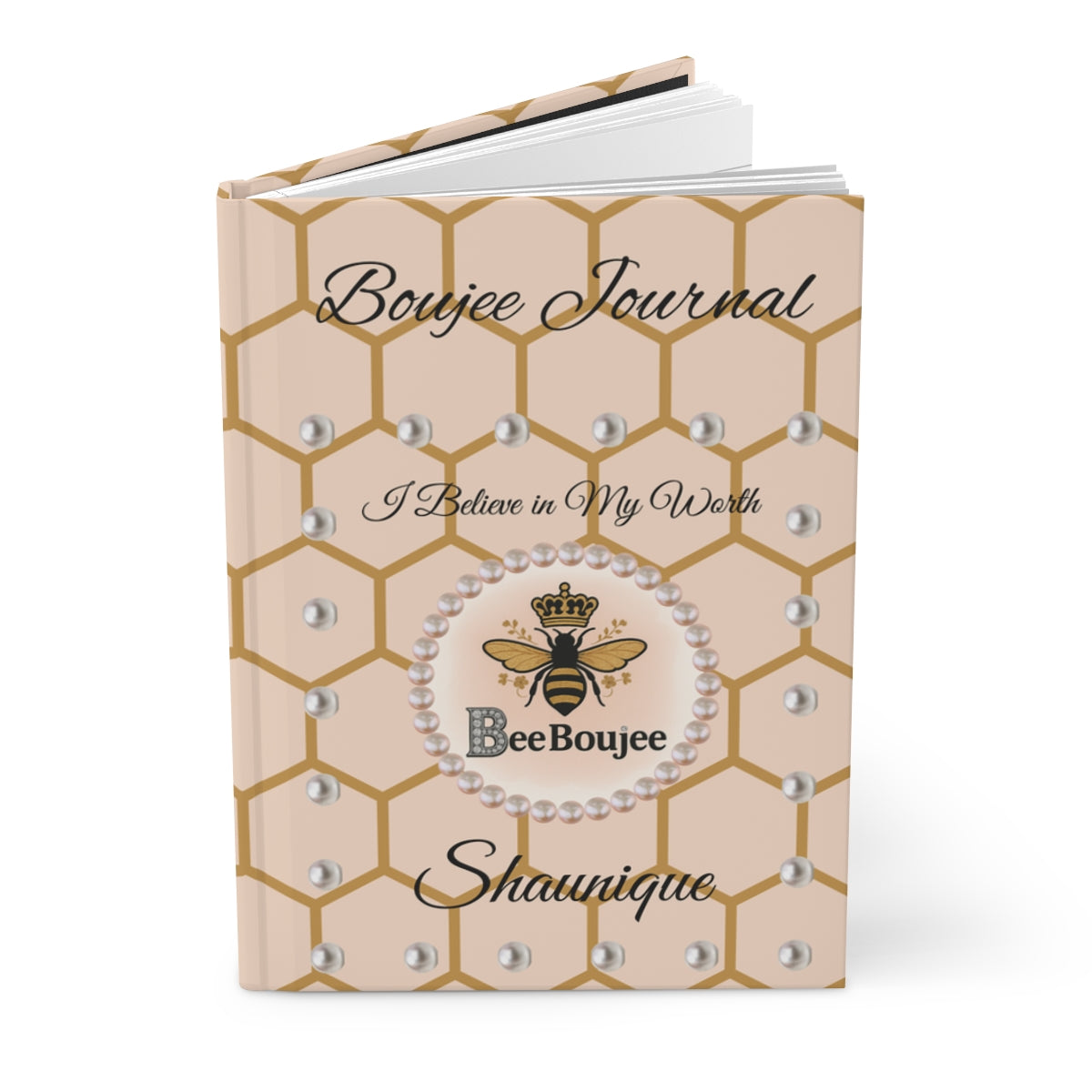 Personalized Bee Boujee Hardcover Journals (Matte & Honeycomb Editions)