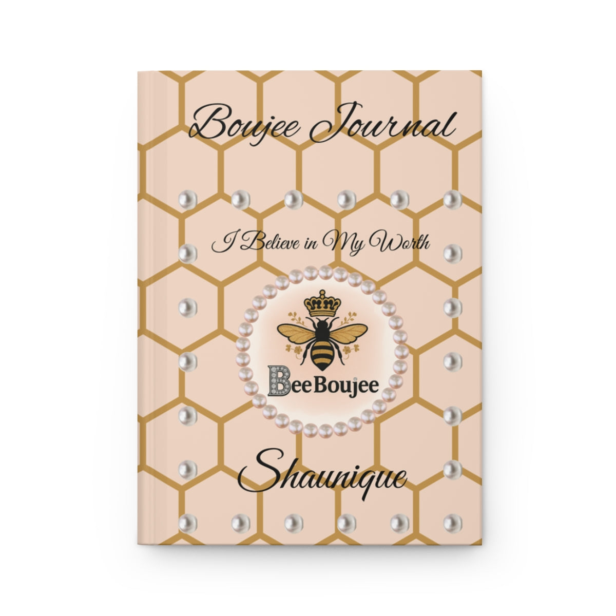 Personalized Bee Boujee Hardcover Journals (Matte & Honeycomb Editions)