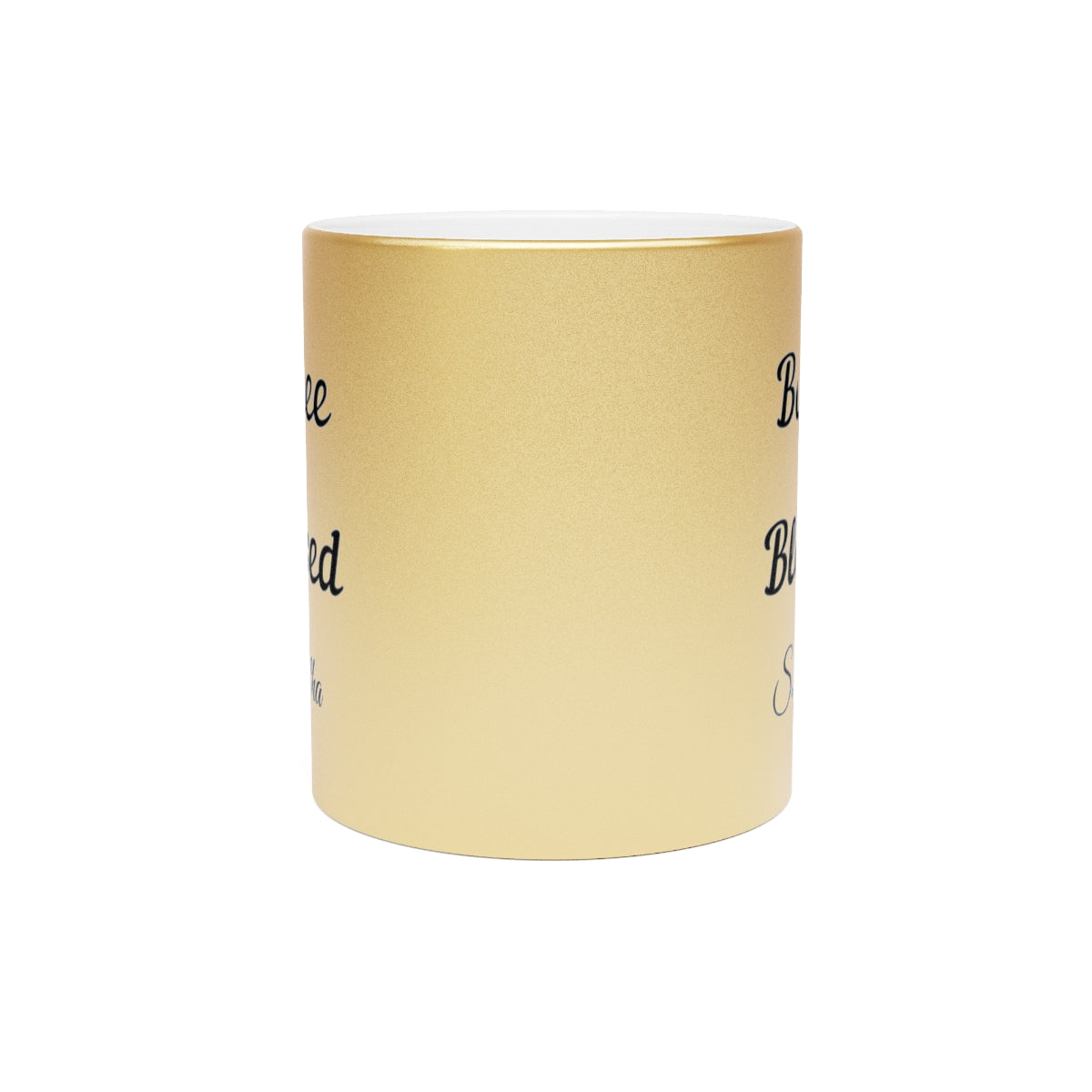 PERSONALIZED Boujee & Blessed Metallic Mug (Gold & Silver) - 11 oz