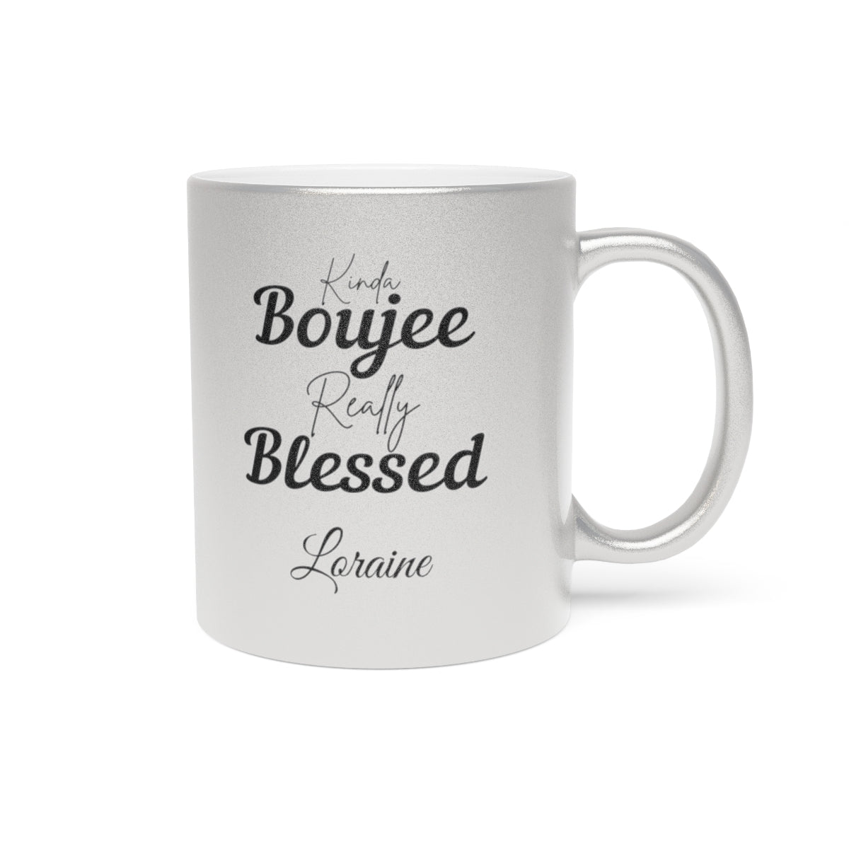 PERSONALIZED Boujee & Blessed Metallic Mug (Gold & Silver) - 11 oz