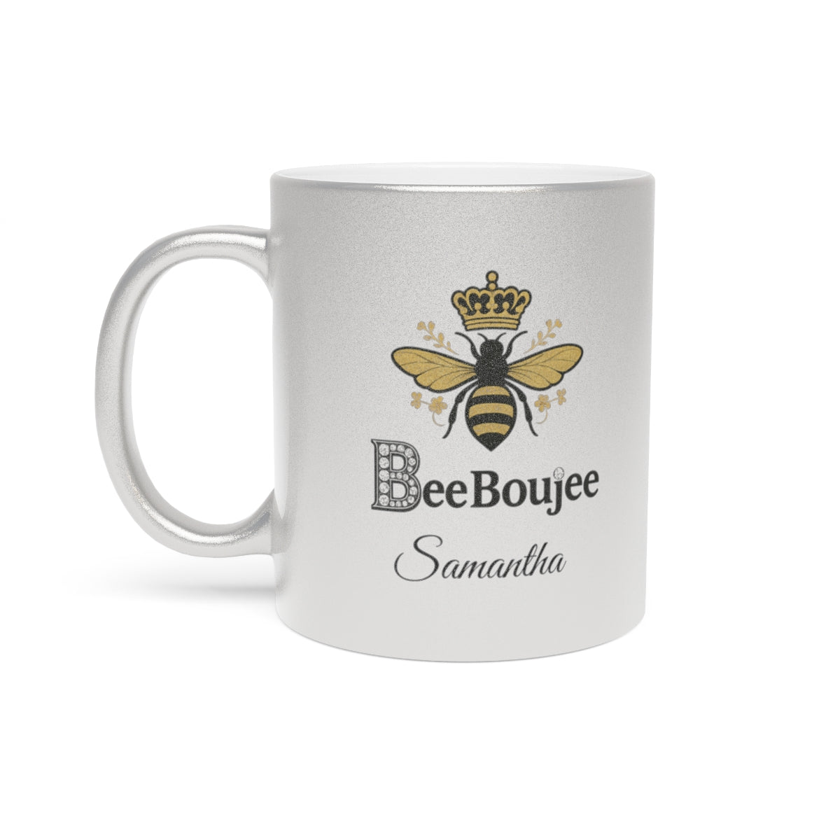 PERSONALIZED Bee Boujee Metallic Mug (Gold & Silver) - 11 oz