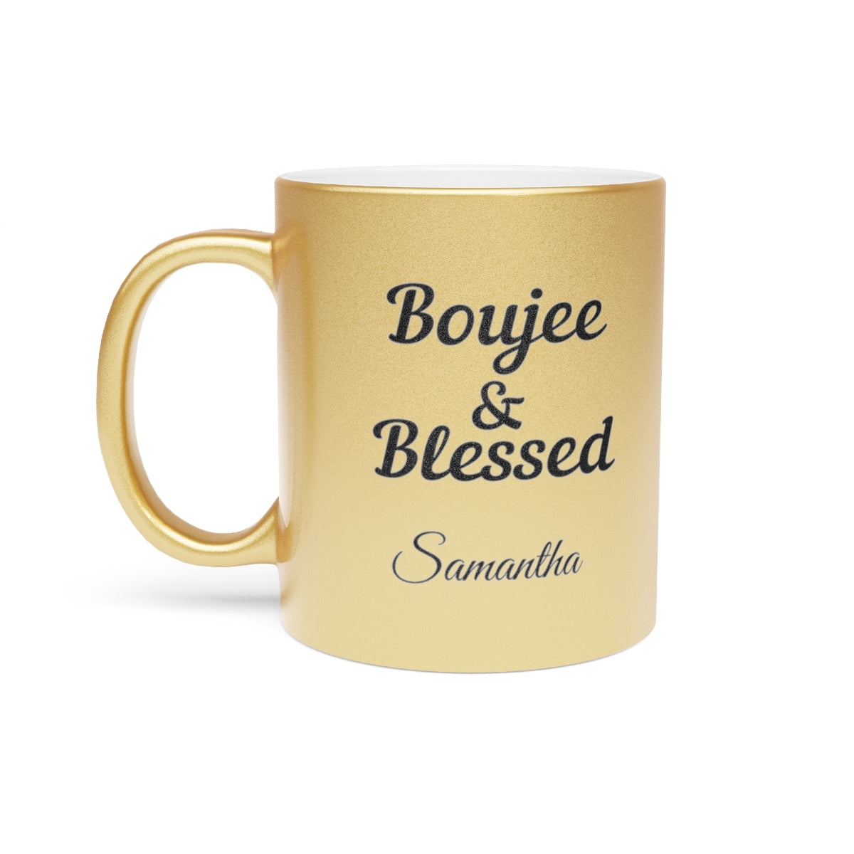 PERSONALIZED Boujee & Blessed Metallic Mug (Gold & Silver) - 11 oz