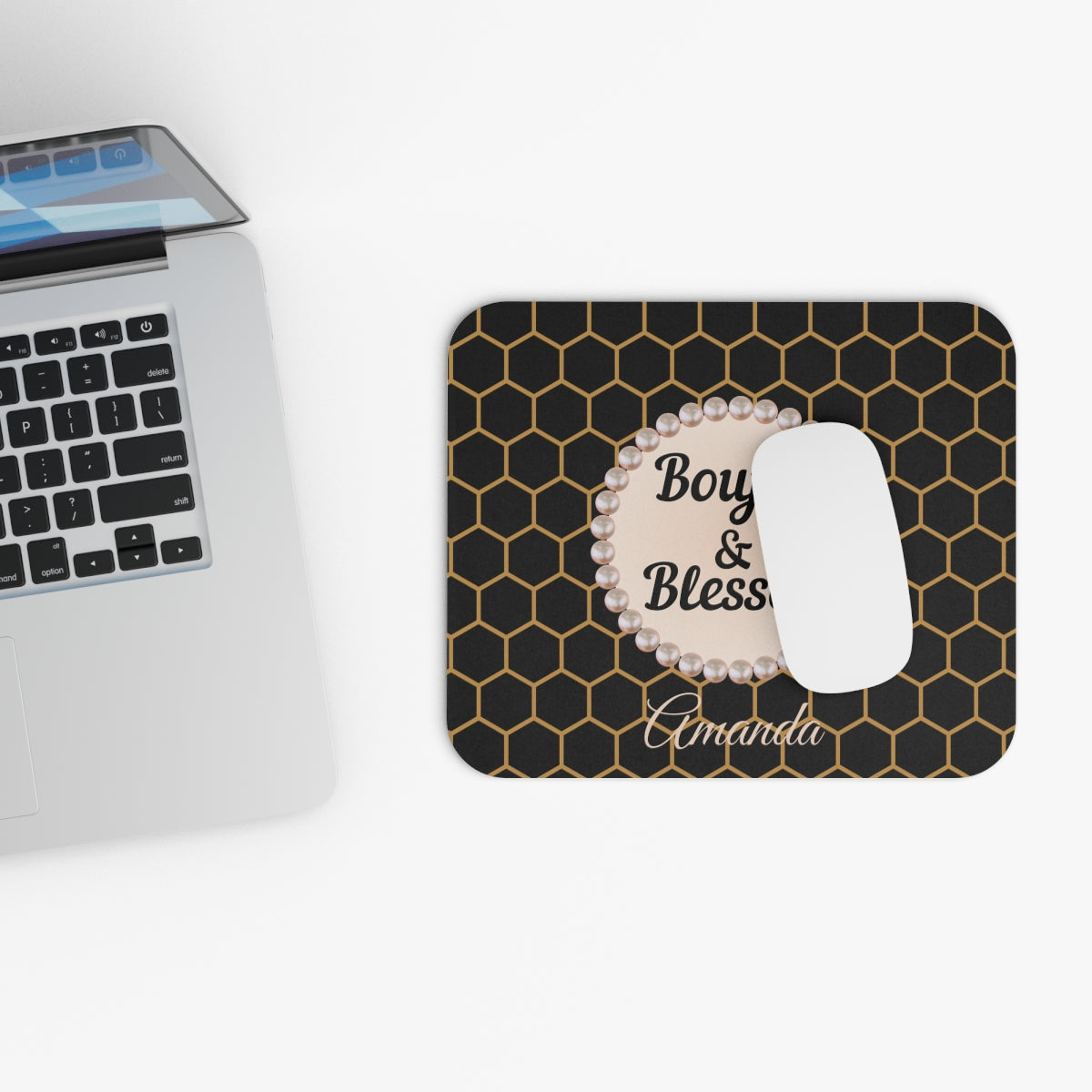 Personalized Boujee & Blessed Luxe Office Mouse Pad - 3 Designs