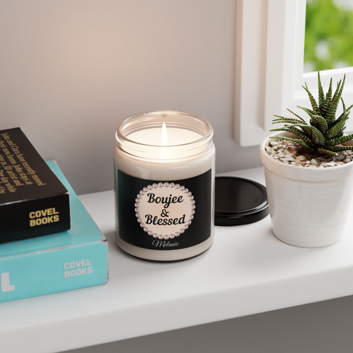Personalized Boujee & Blessed 9 oz Scented Soy Candle, 9oz