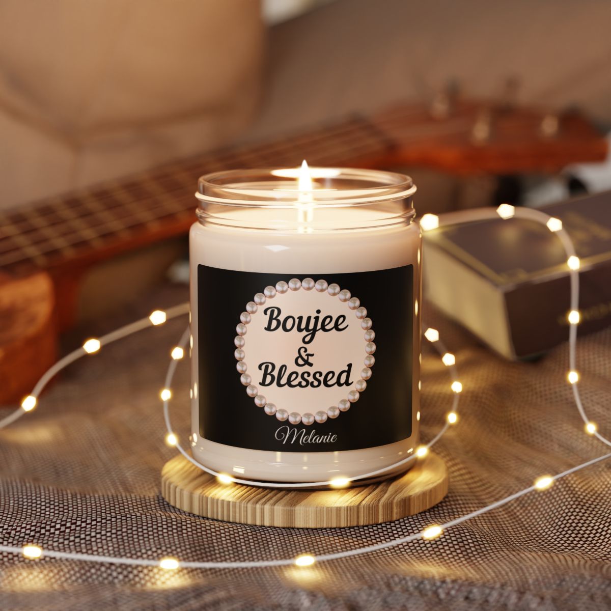 Personalized Boujee & Blessed 9 oz Scented Soy Candle, 9oz