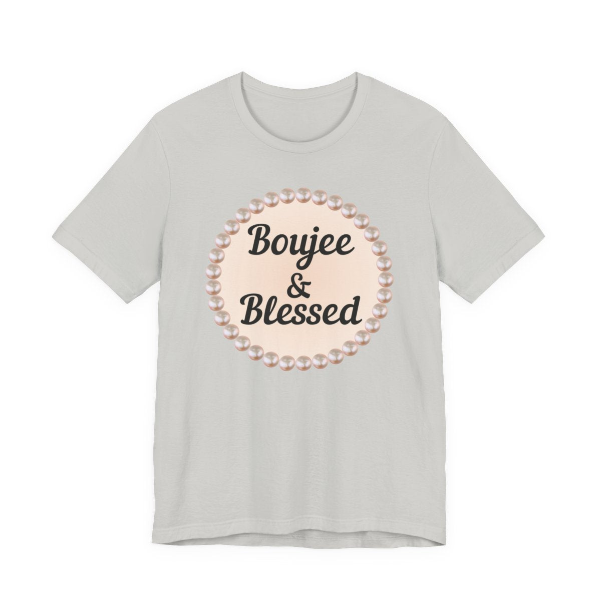 CUSTOMIZABLE Boujee & Blessed Pearl Emblem Jersey Tee