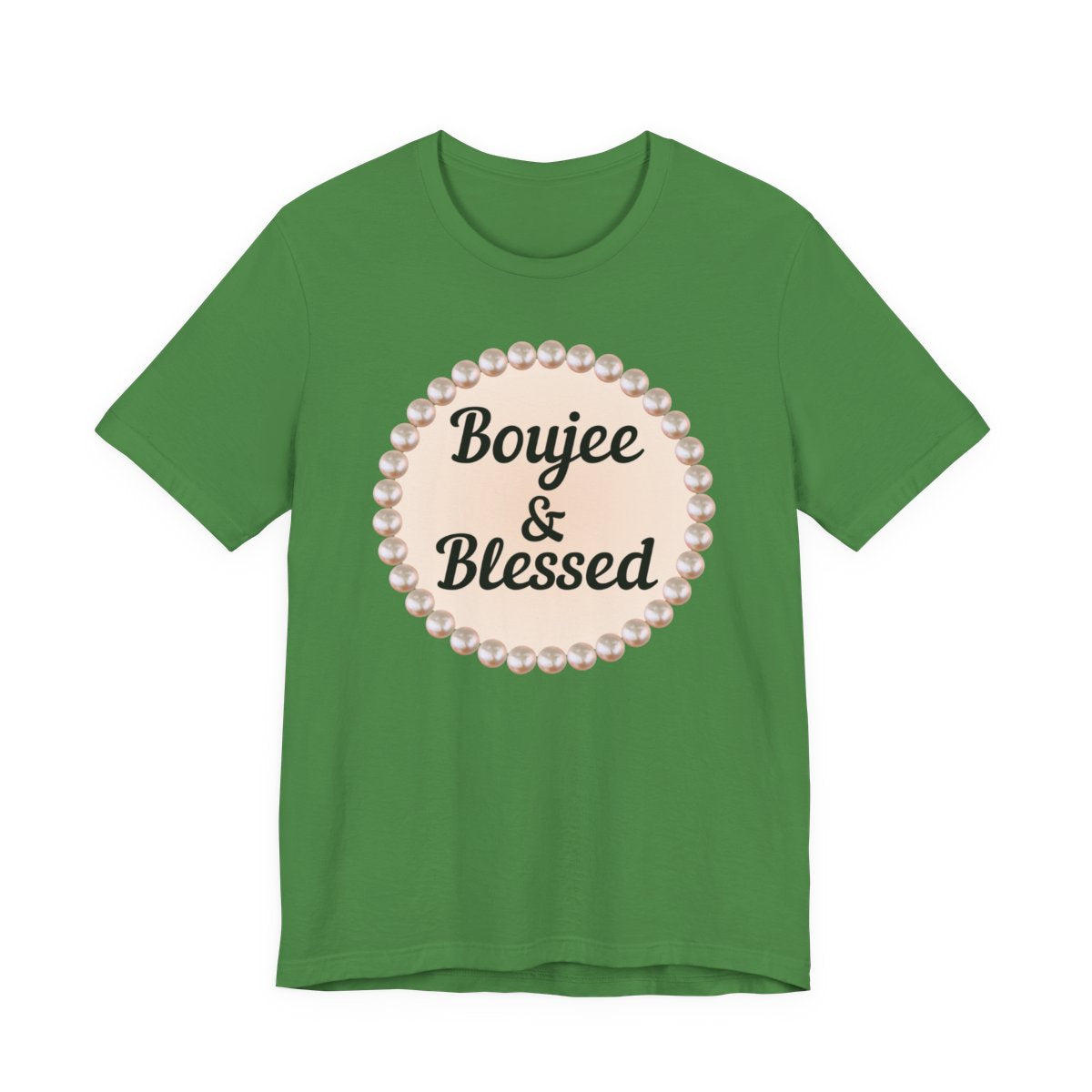 CUSTOMIZABLE Boujee & Blessed Pearl Emblem Jersey Tee