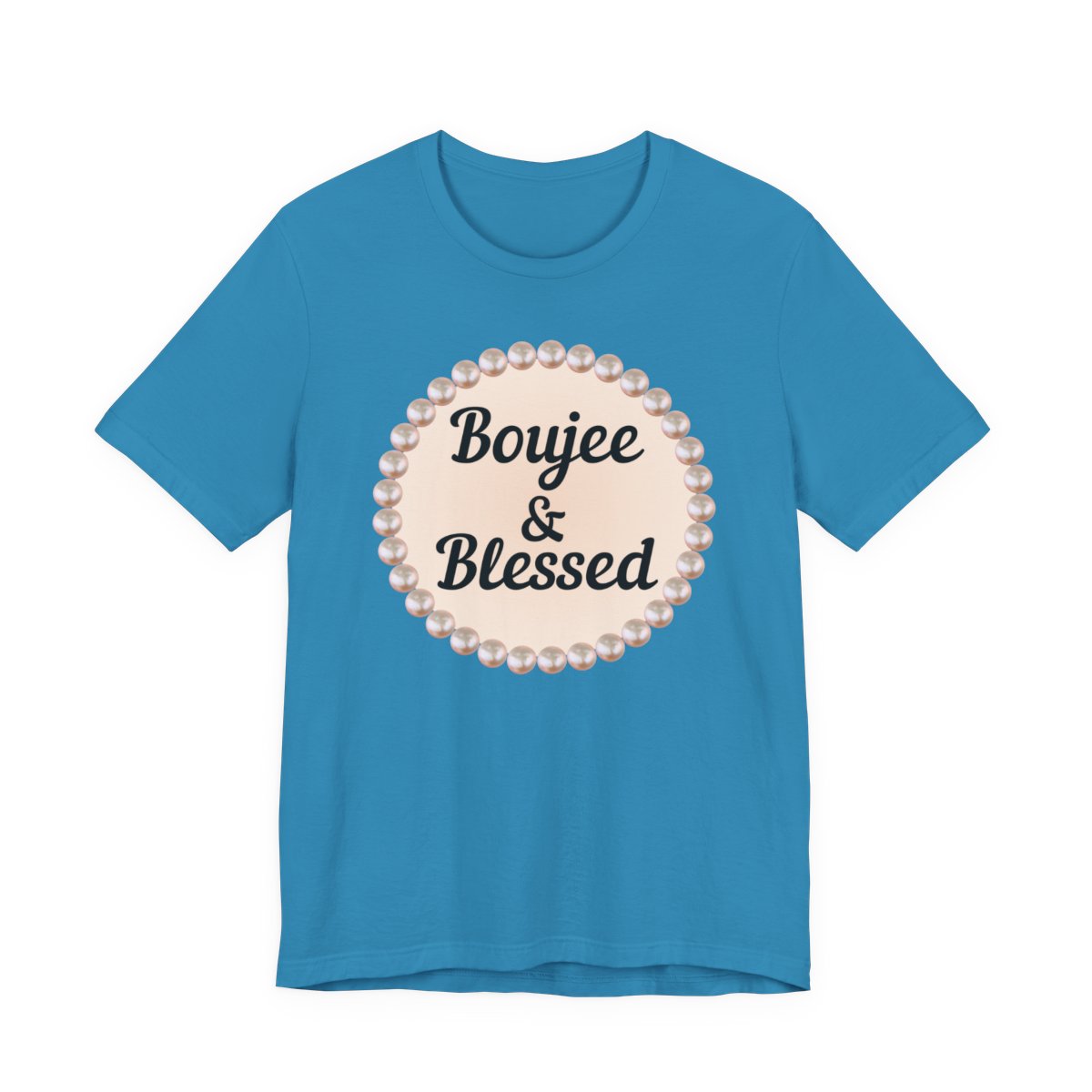 CUSTOMIZABLE Boujee & Blessed Pearl Emblem Jersey Tee