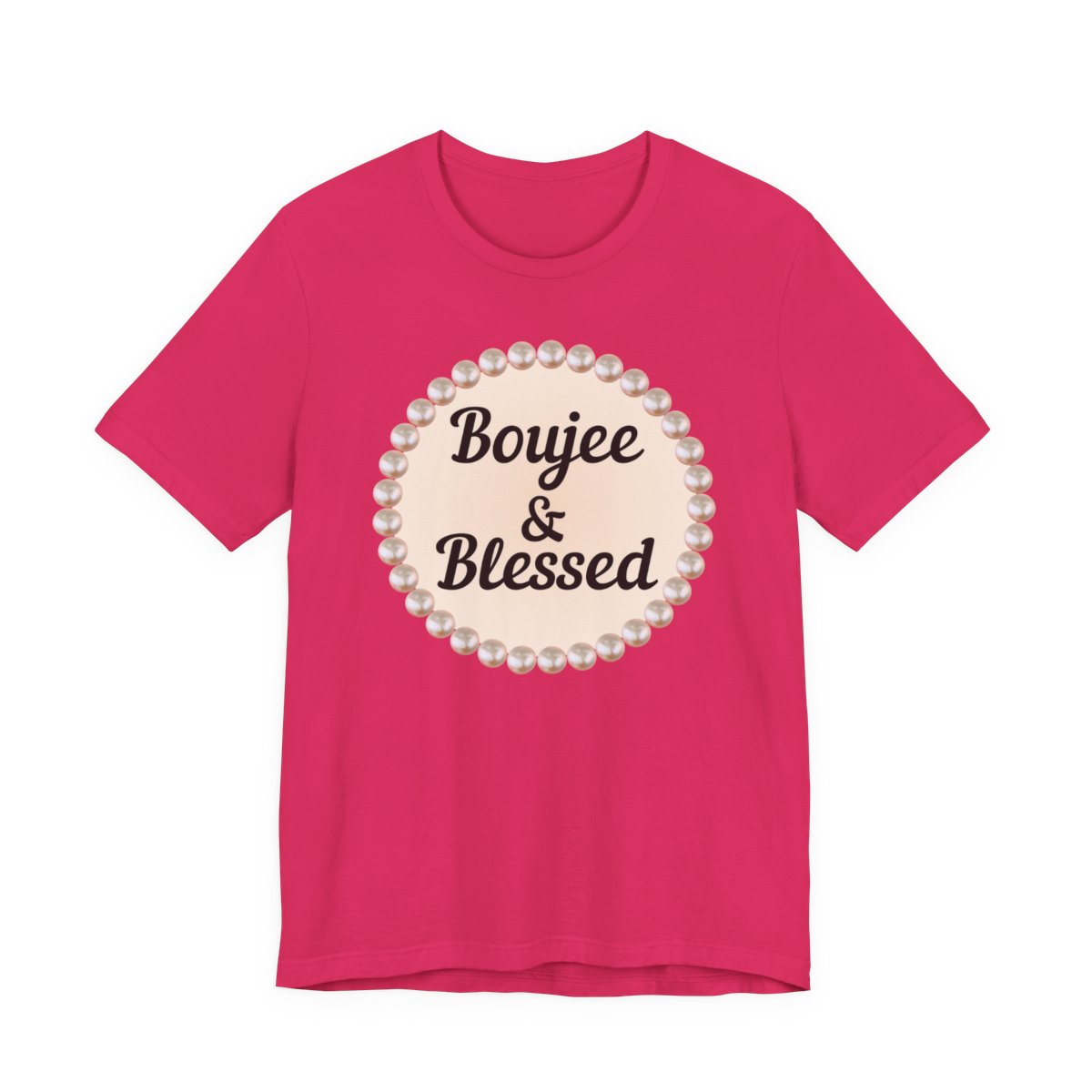 CUSTOMIZABLE Boujee & Blessed Pearl Emblem Jersey Tee