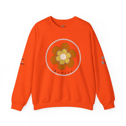 Boujee Brown Flower - Heavy Blend™ Light Colors Crewneck Sweatshirt