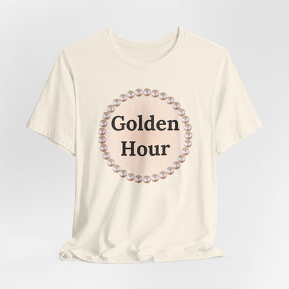 Golden Hour Pearl-Framed Luxe Tee
