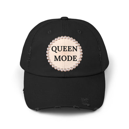 Queen Mode - Distressed Pearl-Emblem Cap