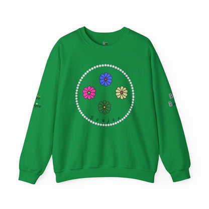 Boujee Mini Flowers in Diamonds Heavy Blend™ Light Colors Crewneck Sweatshirt