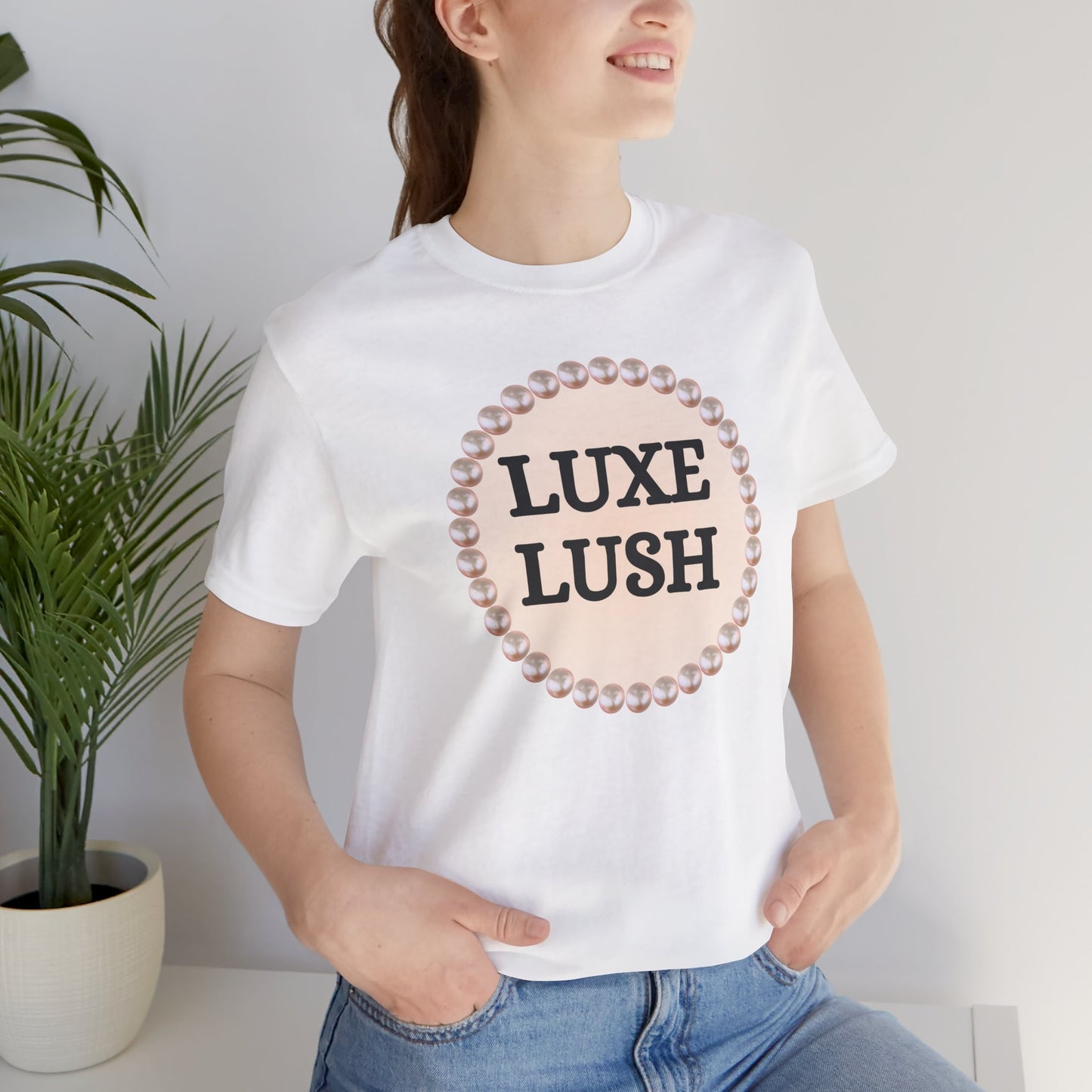 Luxe Lush Pearl-Framed Statement Tee