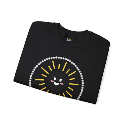 Boujee Sunshine Smiley Face Black - Heavy Blend™ Dark Colors Crewneck Sweatshirt