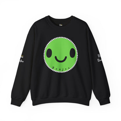 Boujee Smiley Face Green - Heavy Blend™ Dark Colors Crewneck Sweatshirt