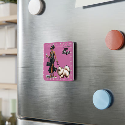 Feeling Boujee in PEARLS - Porcelain Magnet 02, Square PINK