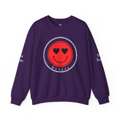Boujee Smiley Face Red Heart Eyes - Heavy Blend™ Dark Colors Crewneck Sweatshirt