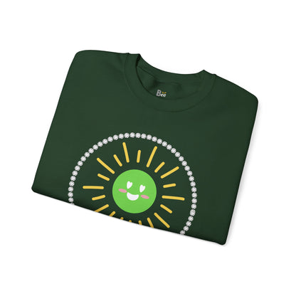 Boujee Sunshine Smiley Face Green - Heavy Blend™ Dark Colors Crewneck Sweatshirt