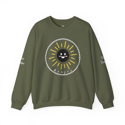 Boujee Sunshine Smiley Face Black - Heavy Blend™ Dark Colors Crewneck Sweatshirt